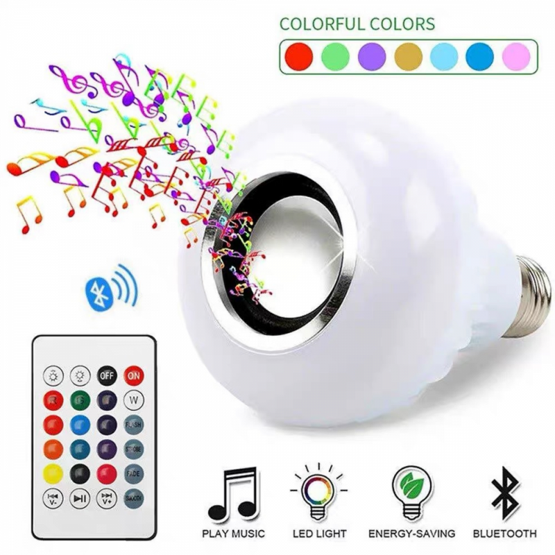 Lâmpada Caixa de Som Led Rgb Bluetooth + Controle Remoto PX-2321