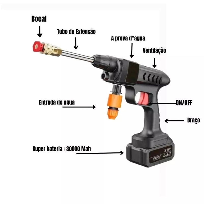 Lavadora De Alta Pressão Vap Portátil Recarregável Para Carros e Limpeza